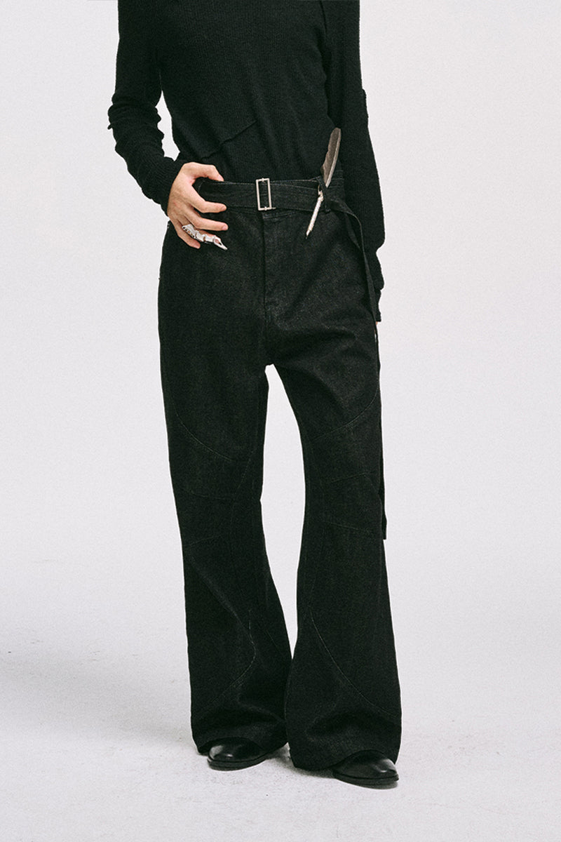 Kendo Wide-leg Raw Denim Jeans