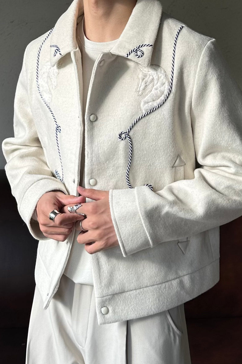 CATSSTAC Specter Raw Denim Aviator-Buckle Harrington