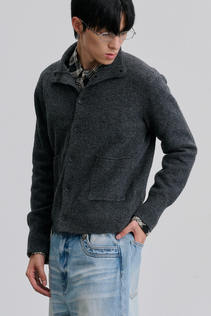 CATSSTAC Collared knit wool cardigan