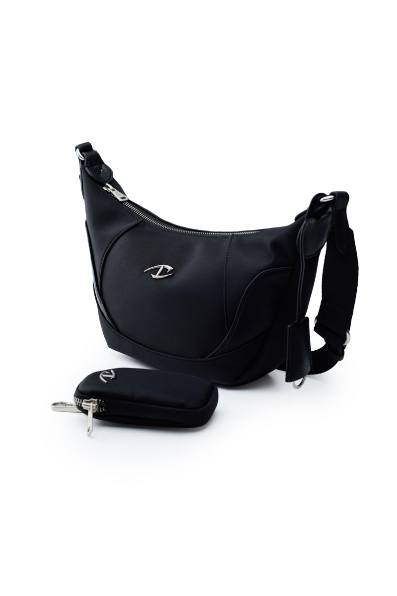 CATSSTAC Crescent Nylon & PU 2-in-1 Crossbody Bag