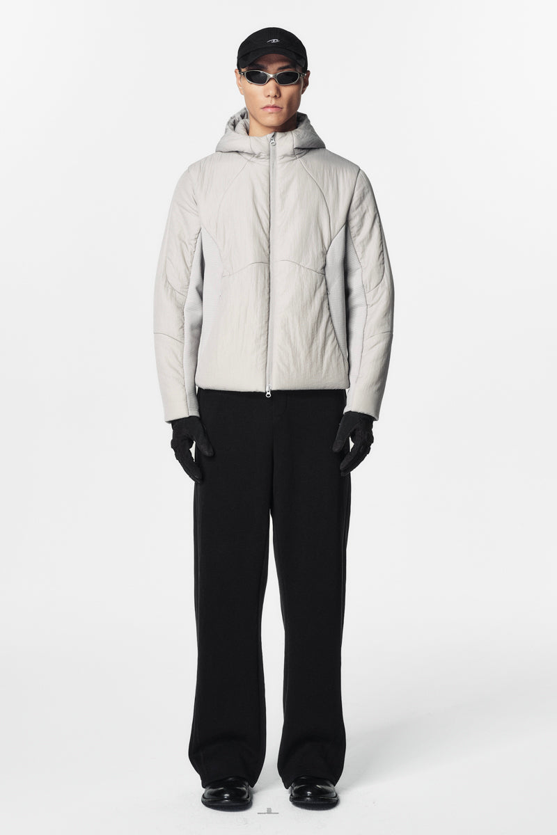 CATSSTAC Mist Wool-Lined Hooded Seamless Knit Puffer Jacket
