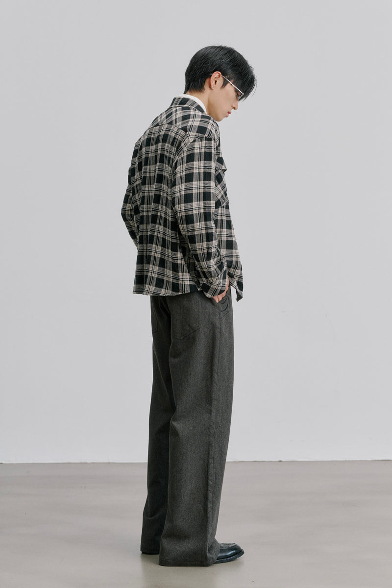 CATSSTAC Woven Checkered Cotton Shirt