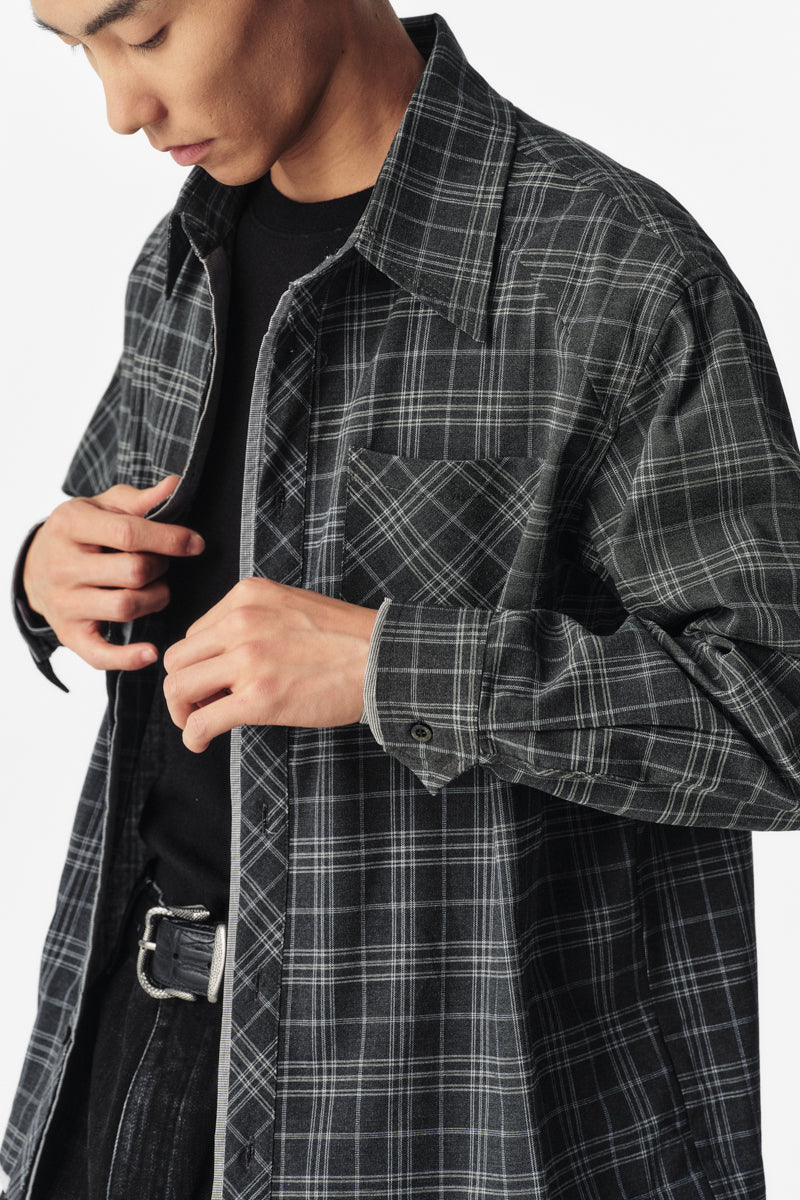 CATSSTAC Gray Vacation Plaid Shirt