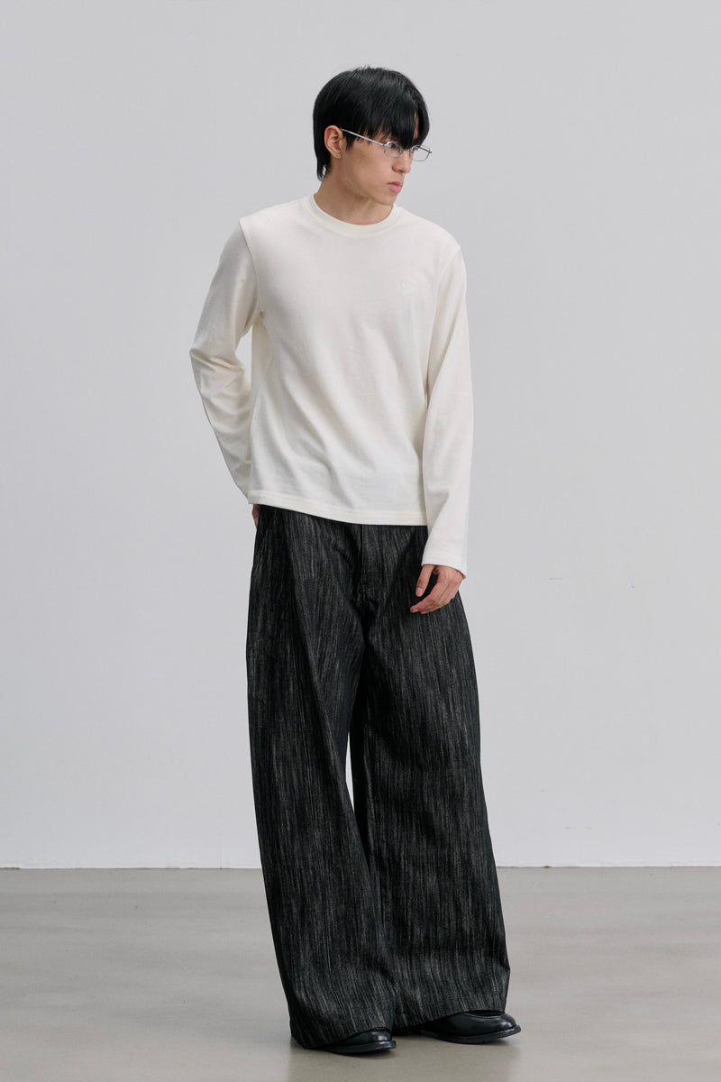 CATSSTAC Thorn-pattern A-line raw denim jeans