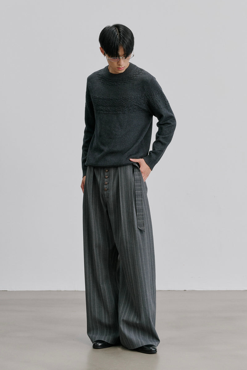 CATSSTAC CATSSTAC Dzi Dark-Stripe Wide-Leg Trousers