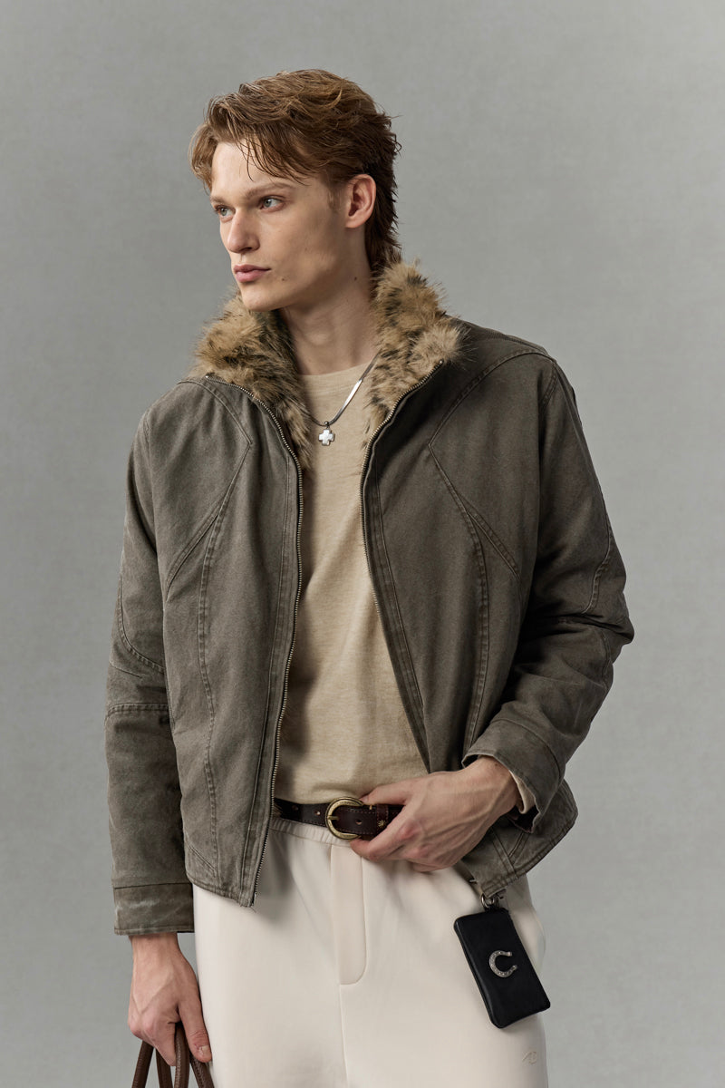 CATSSTAC Nightstrike Leopard-Lined Heavyweight Washed Canvas Jacket