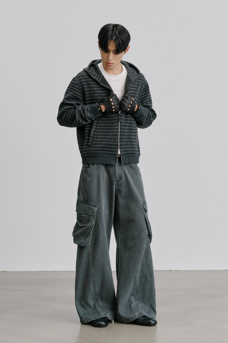 CATSSTAC Curved-seam cargo pants with side pockets