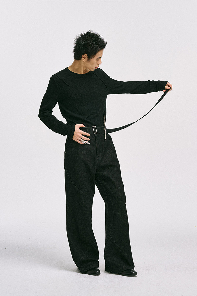 Kendo Wide-leg Raw Denim Jeans