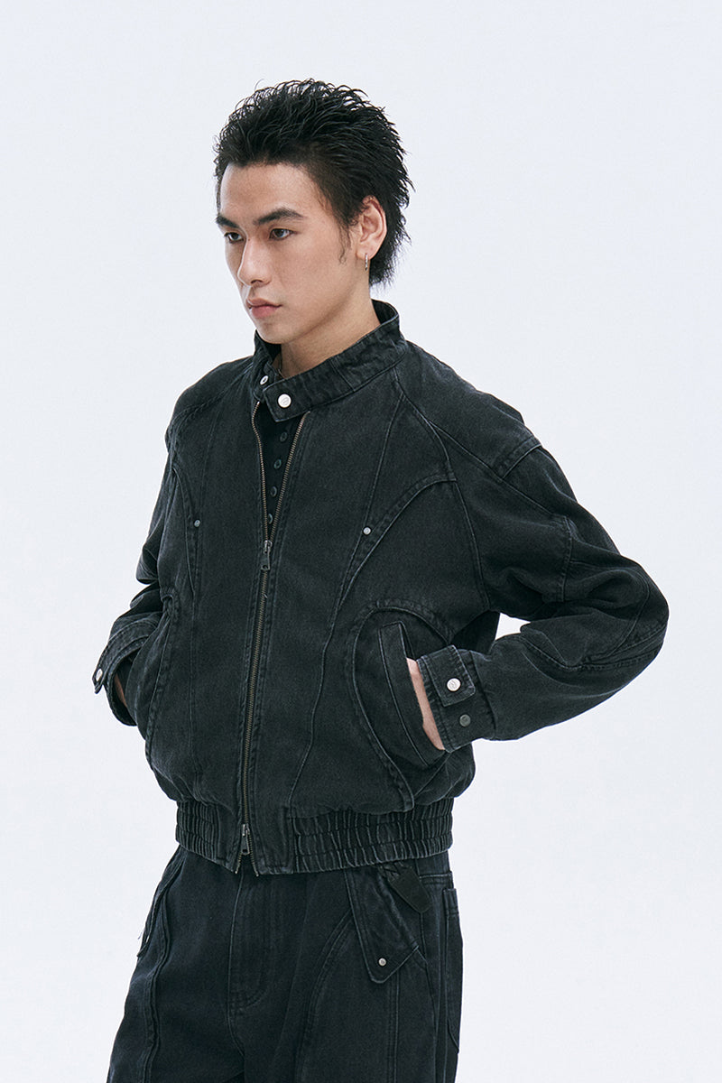 Obsidian Fragmented Denim Jacket