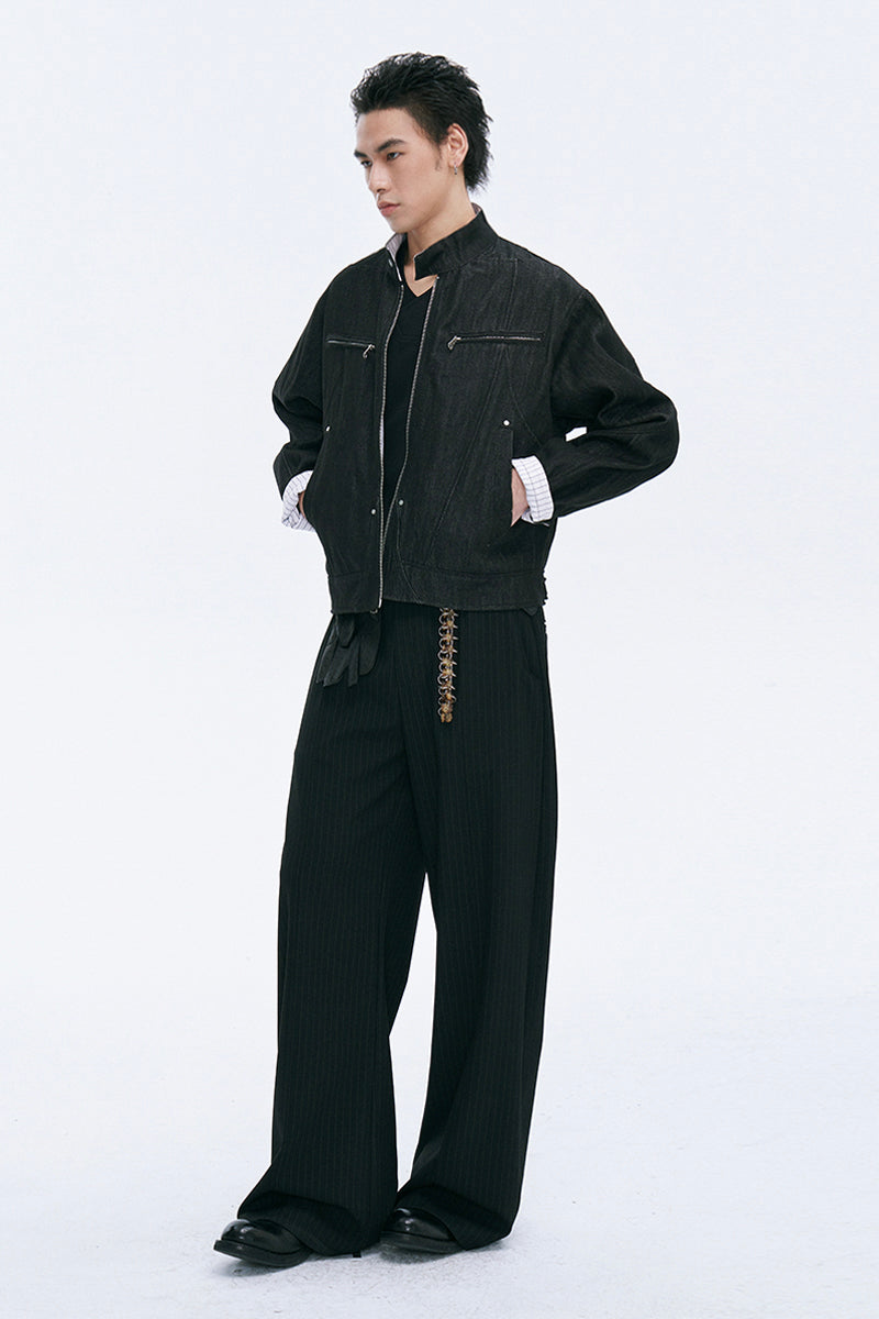 CATSSTAC Raw denim Harrington jacket