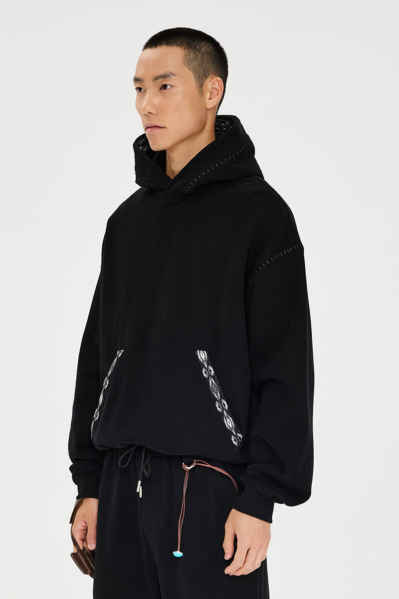 CATSSTAC Ribbed hand-stitched knit hoodie
