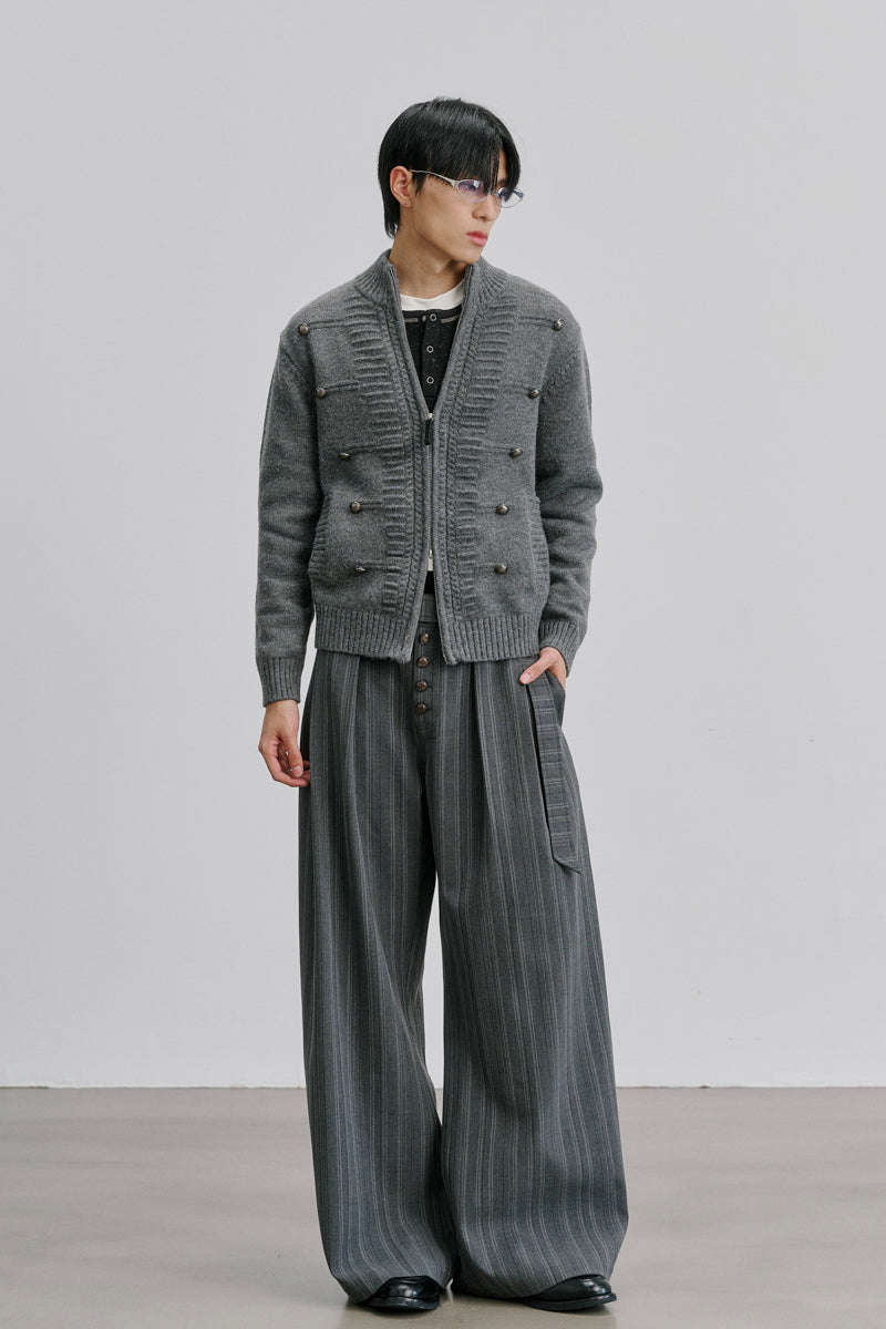 CATSSTAC CATSSTAC Dzi Dark-Stripe Wide-Leg Trousers
