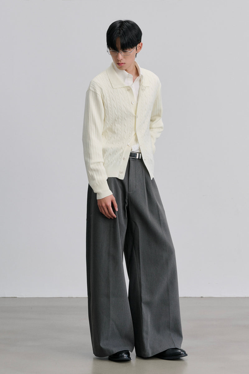 CATSSTAC Mercerized wool cable-knit cardigan