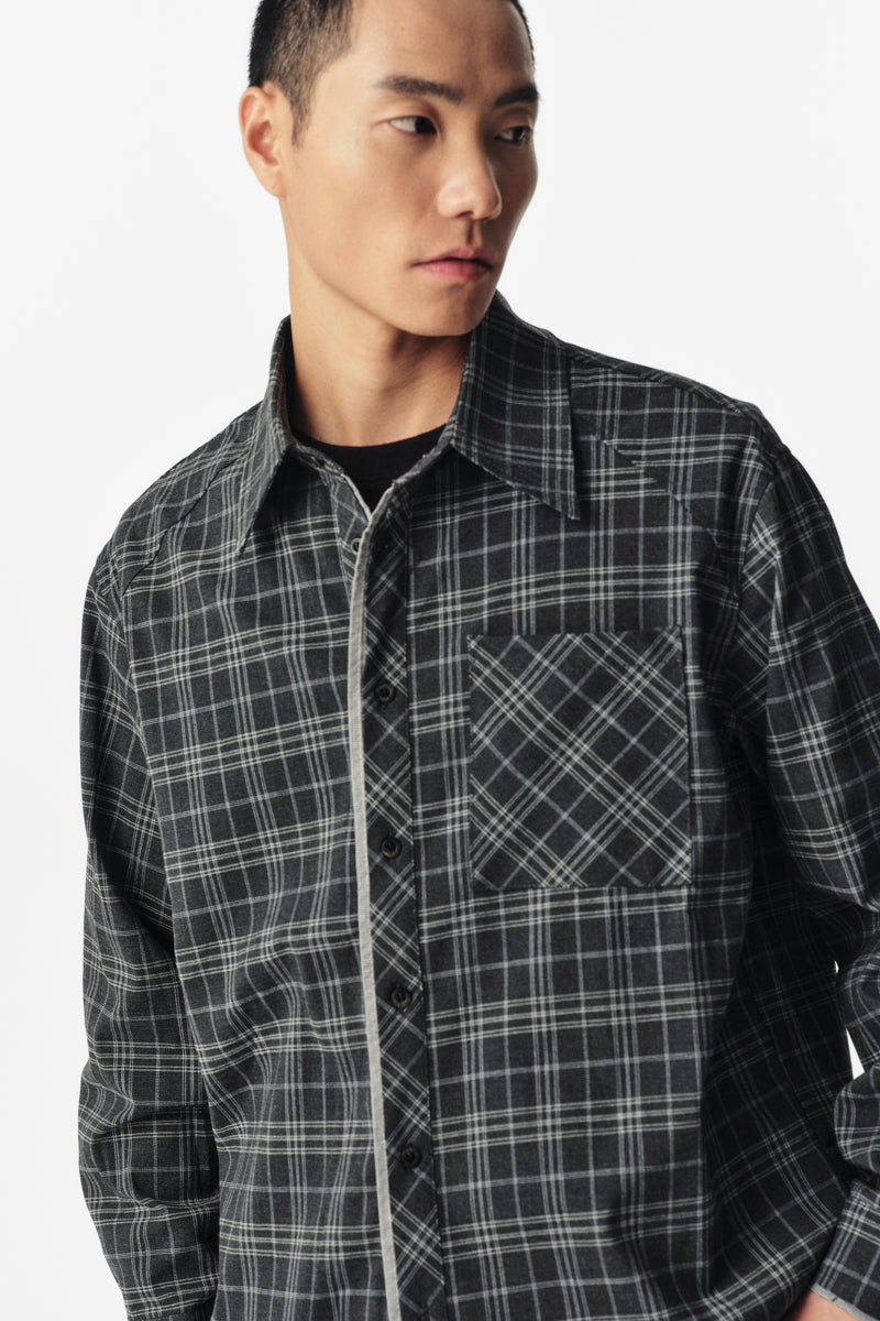 CATSSTAC Gray Vacation Plaid Shirt