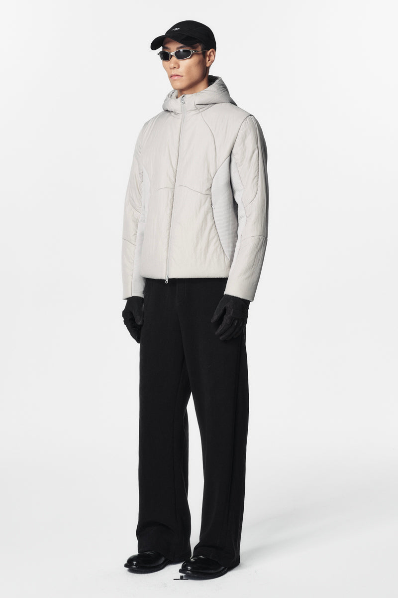 CATSSTAC Mist Wool-Lined Hooded Seamless Knit Puffer Jacket