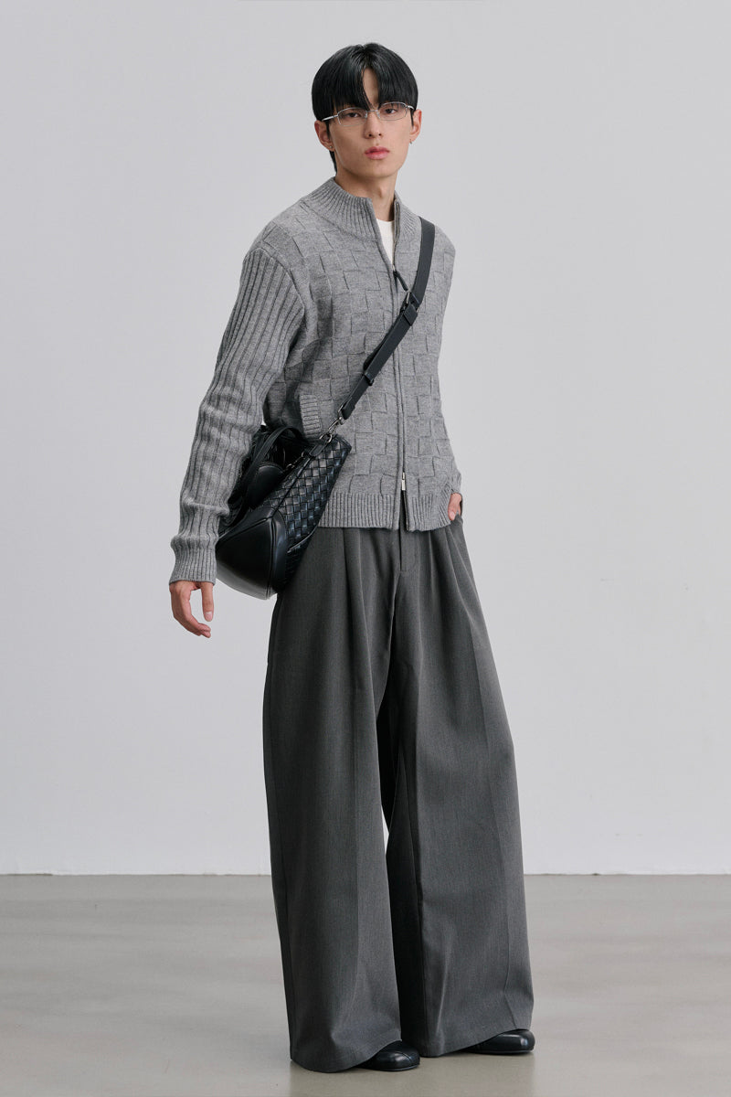 CATSSTAC Checkered wool-blend cardigan