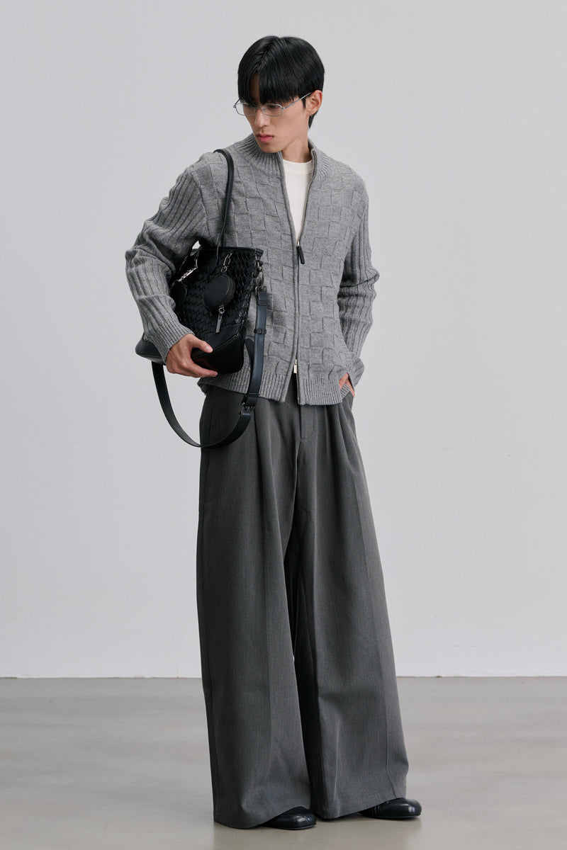 CATSSTAC Checkered wool-blend cardigan