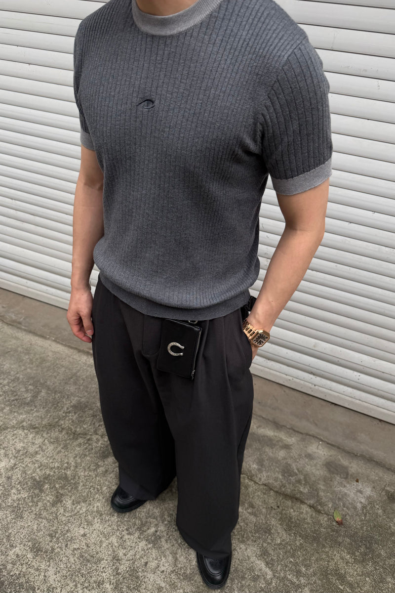 CATSSTAC Short-sleeve wool-acrylic blend shirt