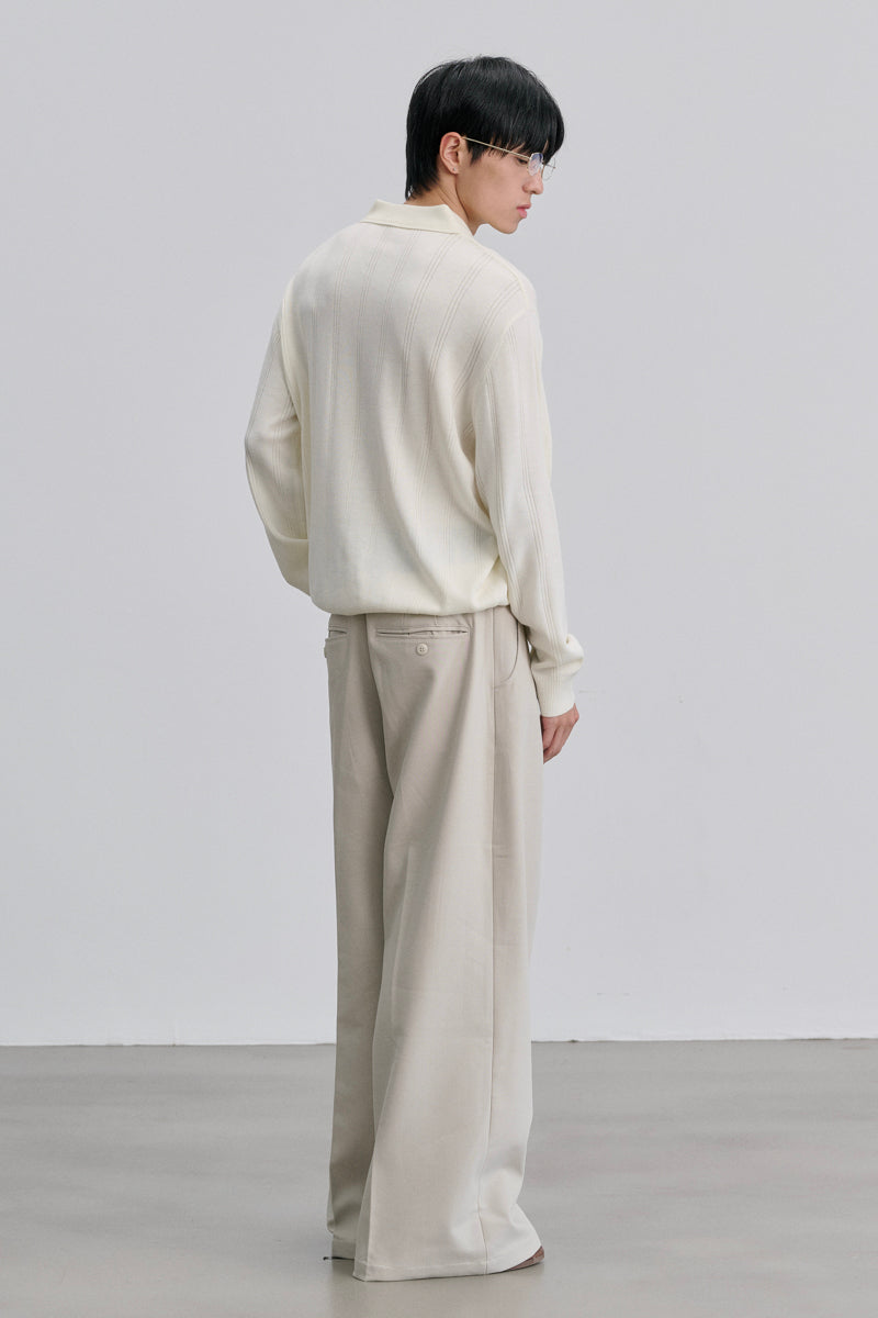 CATSSTAC Seagull-collar long-sleeve top in a silk-wool blend