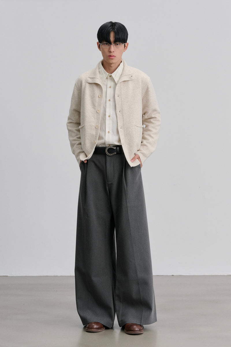 CATSSTAC Collared knit wool cardigan