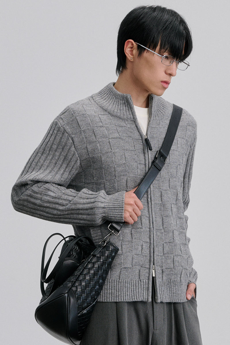 CATSSTAC Checkered wool-blend cardigan