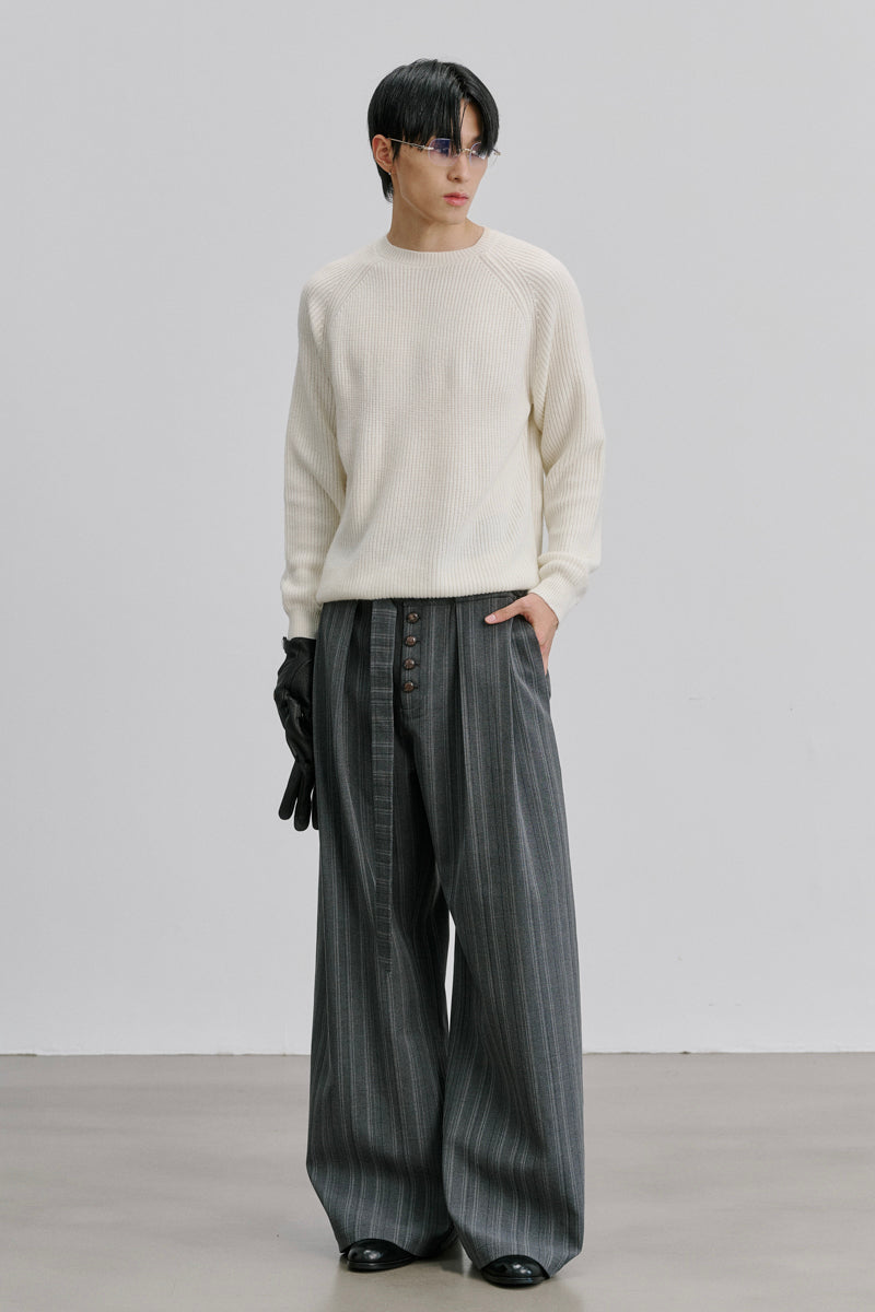 CATSSTAC CATSSTAC Dzi Dark-Stripe Wide-Leg Trousers
